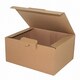 Preview: 1x Versandkarton 210x160x100mm schnelle Aufrichtung mit Steckverschluss braun