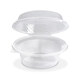 Preview: 25x Salatschalen klar mit angehängtem Domdeckel 2200ml PP