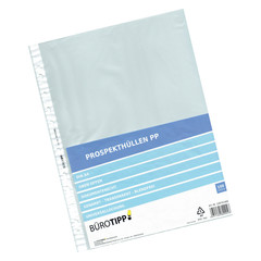 1000x Prospekthüllen A4 Standard oben offen transparent/genarbt 40my