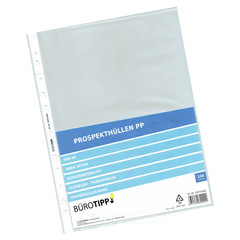 1000x Prospekthüllen A4 Standard oben offen glasklar 40my 