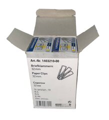 Preview: 10x Büroklammern Briefklammern silber verzinkt 32mm (10 packs je 100 Stk) = 1000 Stk.