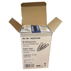 Preview: 10x Büroklammern Briefklammern farblich sortiert 33mm (10 packs je 100 Stk) = 1000 Stk.