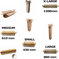 Faltkarton Versandhülse 430-1600mm lang flach 1wellig 2 wellig Auswahl 9 Größen