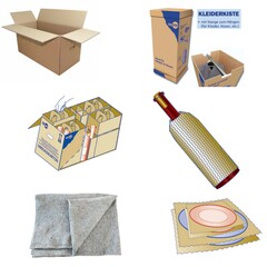 Umzugskarton Kleiderkarton Flaschenkarton Tellerpapier Gläser Porzellan SETS