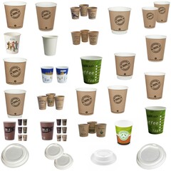 Kaffeebecher kompostierbar Bio Becher Pappbecher 0,2 0,3 0,4 l mit Deckel Auswahl