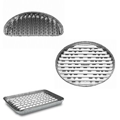 Alu Grillpfanne Grillschalen rund  Ø 34cm eckig 34,4x 22,4cm BBQ Zubehör Auswahl