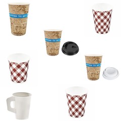 Trinkbecher Partybecher Shakebecher Popcorn hohe Kaffeebecher Henkelbecher Eis