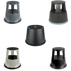 Tritthocker Rollhocker Leiter Tritt Rolltritt Blau Rot Schwarz Grau Beige Tüv/GS