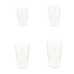 Mehrwegbecher Pfandbecher milchig transparent stabil PP 0,2 0,3 0,4 0,5 L Eichstrich Auswahl