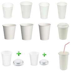 Einwegbecher Kaffee Espresso Coffee to go weiß 80-510ml mit ohne Deckel Set