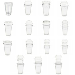 PLA Einweg Trinkbecher Smoothiebecher 400ml Eichstrich Deckel Einsatz Auswahl