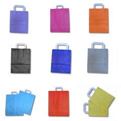 Papiertragetaschen Papiertüten Kraftpapier 220+100x280mm 9 Farben Auswahl
