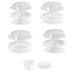 Salatschalen klar mit Dipfach im Domdeckel 4 Größen Dressingbecher Auswahl