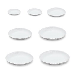 BIONATURE Pappteller rund tief Ø 22-34cm fettdicht weiß Frischfaser 7 Größen