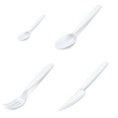 Mehrweg Kaffeelöffel Löffel Gabel Messer PP wiederverwendbar 125 Waschzyklen