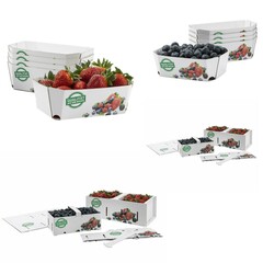 Obstschalen Obstkörbe bedruckt Pappe Beerenschalen Obst Spargel Gemüse