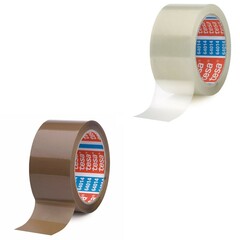 (€ 0,02/m-€ 0,04/m) TESA 64014 Klebeband PP leise 50mm x 66m braun transparent