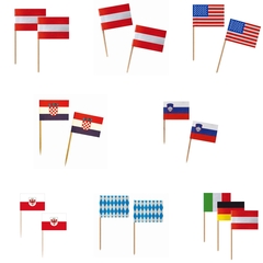 Fahnenpicker Österreich div Länder Oktoberfest gemischt Deko Picker Kanapees