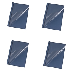 Thermobindemappen DIN A4  1,5 3 4 6 mm für 15 30 40 60 Blatt Lederoptik blau