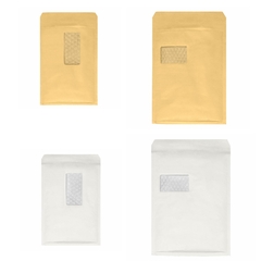 AROFOL WIN Luftpolster Versandtasche Fenster 4D-14 7G-17 DIN A4 A5 weiß braun