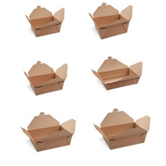 Foodbox Lunchbox Snackbox Imbiß to go fettdicht 700-2500 ml 7 Größen braun