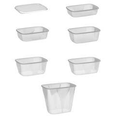 Rechteckbecher PP Einweg klar 125 150 200 250 300 500 ml Deckel zur Auswahl