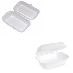 Menüboxen Einweg Lunch Boxen weiß 2 Größen geschäumt einteilig 2go