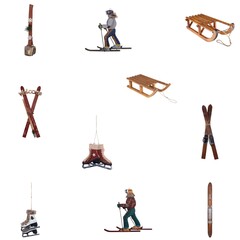 Weihnachtsdeko groß Vintage Ski Schlittschuh für Garten Hütte Schaufenster