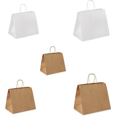 Papiertragetaschen Kordelhenkel Kordeltaschen weiß braun Auswahl