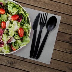 Preview: 50x Mehrweg Kaffeelöffel 13 cm schwarz wiederverwendbar 125 Waschzyklen PP