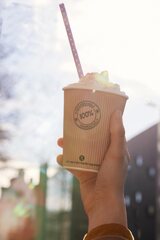 Preview: BIO Thermo Riffelbecher doppelwandig 300ml Ø9cm -10°C bis 100°C 