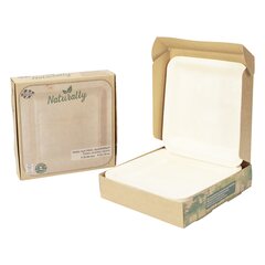 Preview: 125x Holzteller Einwegteller aus Pappelholz quadratisch 21x21cm nachhaltig