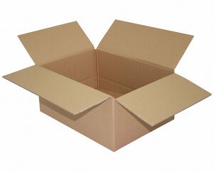 Faltkarton 350x250x(100)-150mm mit variabler Höhe 1-wellig Dickwelle braun