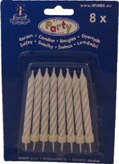 Preview: 8x Geburtstagskerzen groß 80mm mit Halter