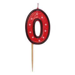 1x Zahlenkerze Geburtstagskerze "0" rot ca. 85 mm