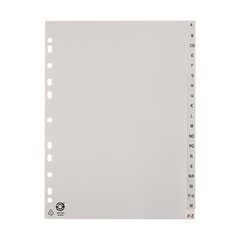 1x Ordnerregister A4 Blanko 20 Registerblätter A-Z grau