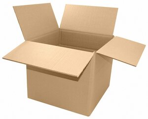 Faltkarton 400x400x(100)-350mm mit variabler Höhe 1-wellig Dickwelle braun