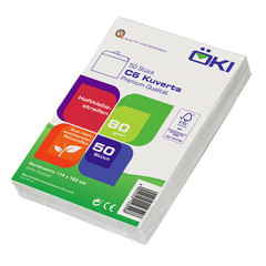 ÖKI Kuvert C6 114x162mm weiß 80 gr. Haftstreifen 