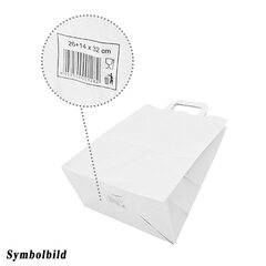 Preview: 100x GASTRO Papiertragetaschen 22 x 18 x  8 cm mit EAN-Code weiss 