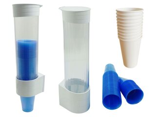 MultiCup Becherspender für Trinkbecher aus Pappe und Kunststoff mit Ø 70mm weiß