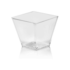 50x Fingerfood-Becher eckig klar 60 ml PS 5,0 x 5,0 x 4,5 cm