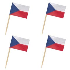 50x Flaggenpicker Fahnenpicker Deko-Picker Land 'Tschechien' 