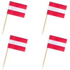 50x Flaggenpicker Fahnenpicker Deko-Picker Land 'Österreich' 