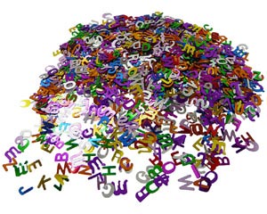 1x Metallkonfetti BUCHSTABEN 15gr.