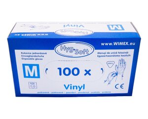 Preview: 100x Vinyl Einweghandschuhe Vinylhandschuhe gepudert Größe M