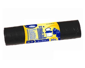Mülleimerbeutel 30 Liter 50 x 60 cm schwarz extra stark 