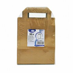 Preview: 100x GASTRO Papiertragetaschen 22 x 18 x  8 cm mit EAN-Code braun 