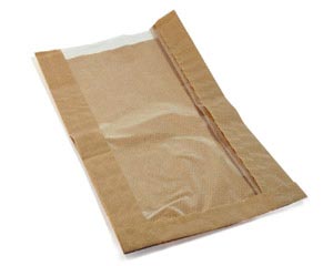 5000x Papierfaltenbeutel für Kleingebäck 15 + 6 x 29 cm mit Fenster 10cm