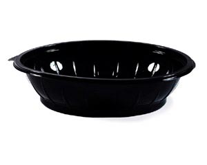 50x Salatschalen rund Ø 23 x 5,1 cm schwarz 1000 ml (PET)