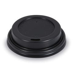 Domdeckel schwarz für Pappbecher mit Ø 73mm 